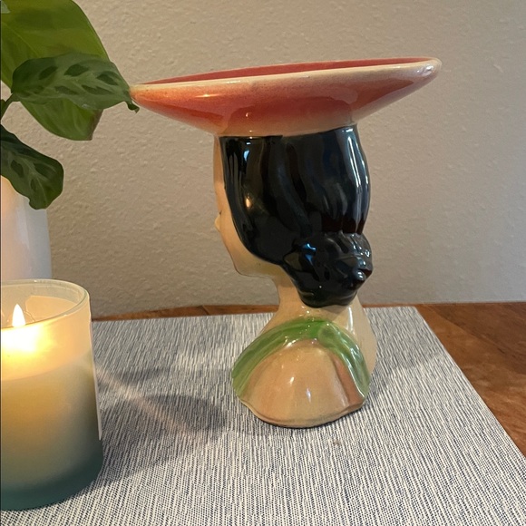 Vintage Shawnee Pottery Polynesian Lady Head Vase #896 – USA - Picture 5 of 7